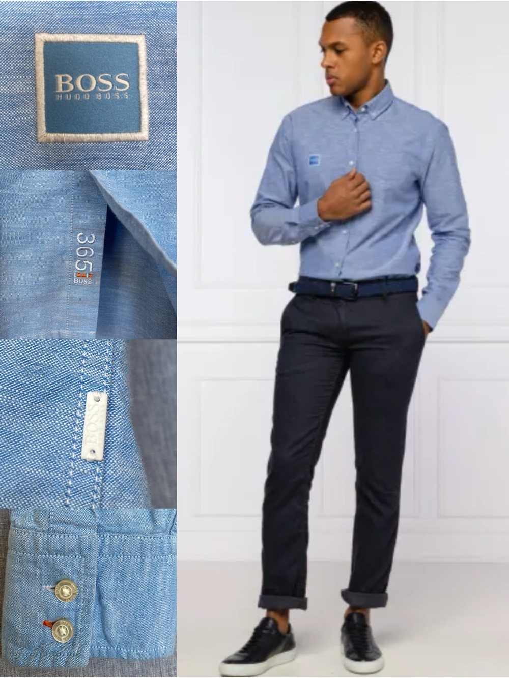 BOSS | Hugo Boss Oxford Cotton Slim Fit Long Sleeve Shirt Casual Dress Size L